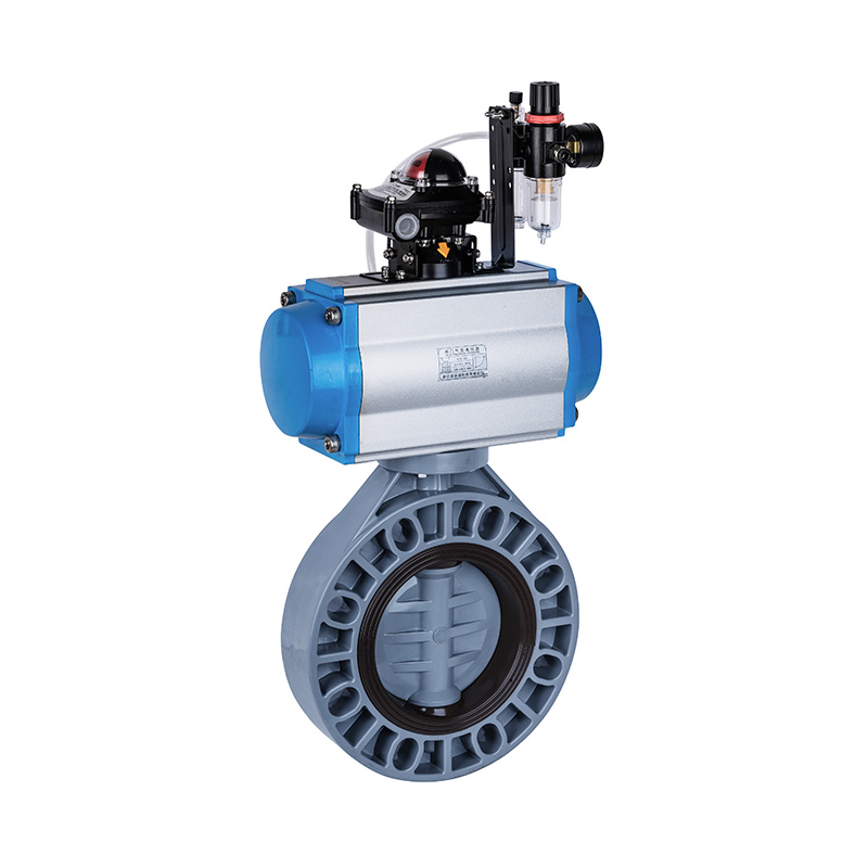 PVC-C D671X-10S Pneumatický klapkový ventil DN40-1000 40A-1000A JIS Standard